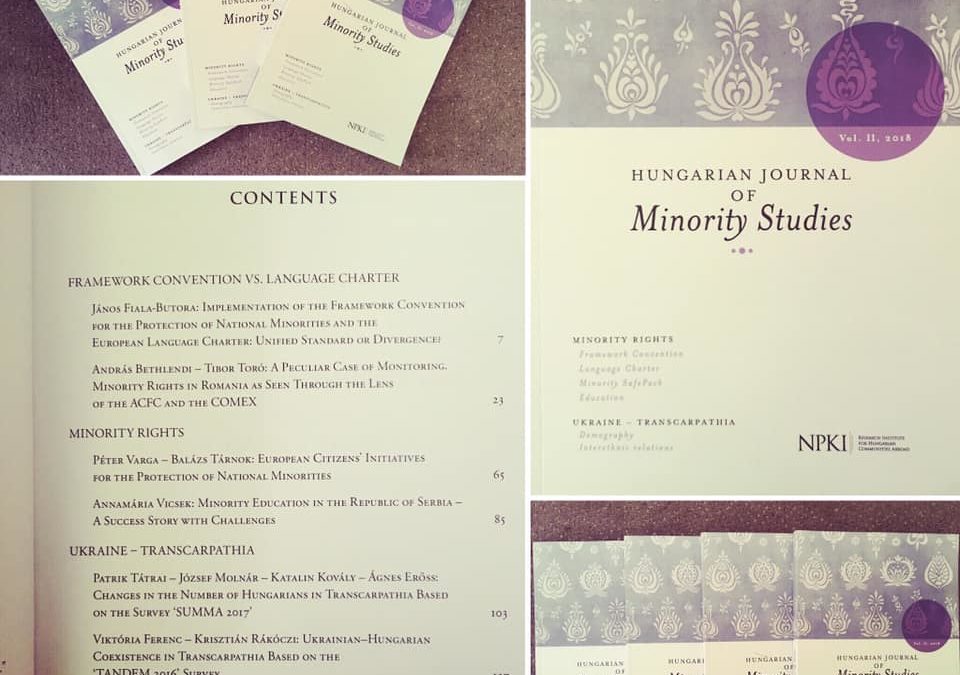 Hungarian Journal of Minority Studies Vol. II, 2018